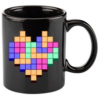 Heart Block Game Valentine's Day Gamer Love 11oz C Handle Ceramic Mug