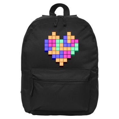 Heart Block Game Valentine's Day Gamer Love 16 in Basic Backpack