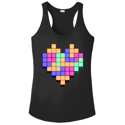 Heart Block Game Valentine's Day Gamer Love Ladies PosiCharge Competitor Racerback Tank