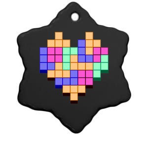 Heart Block Game Valentine's Day Gamer Love Ceramic Star Ornament