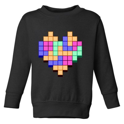 Heart Block Game Valentine's Day Gamer Love Toddler Sweatshirt
