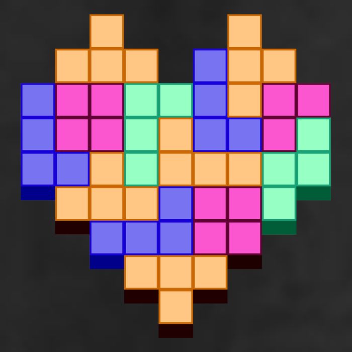 Heart Block Game Valentine's Day Gamer Love Hat