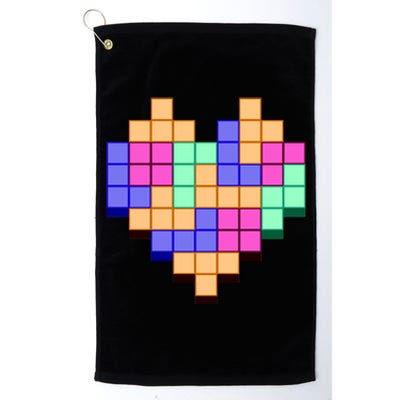 Heart Block Game Valentine's Day Gamer Love Platinum Collection Golf Towel