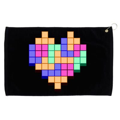 Heart Block Game Valentine's Day Gamer Love Grommeted Golf Towel