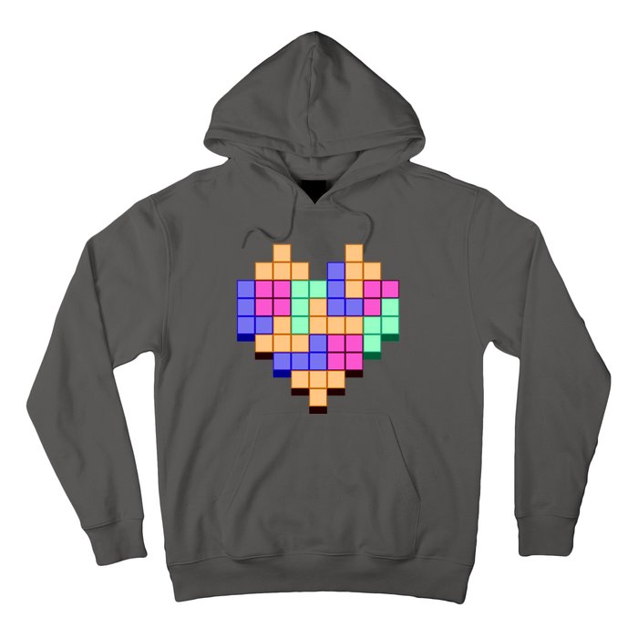 Heart Block Game Valentine's Day Gamer Love Hoodie