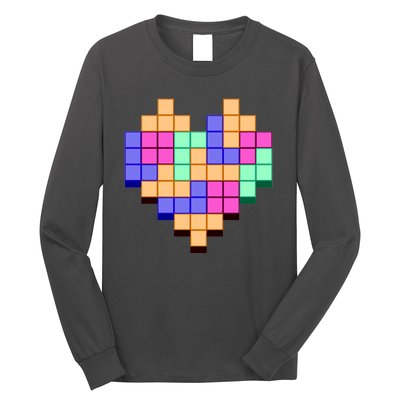 Heart Block Game Valentine's Day Gamer Love Long Sleeve Shirt