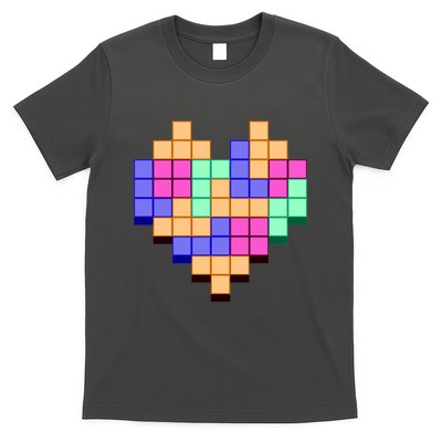Heart Block Game Valentine's Day Gamer Love T-Shirt