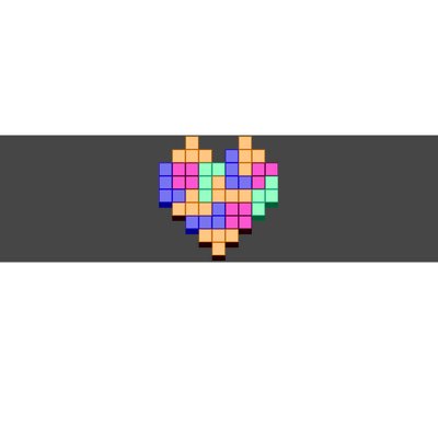 Heart Block Game Valentine's Day Gamer Love Bumper Sticker