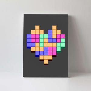 Heart Block Game Valentine's Day Gamer Love Canvas