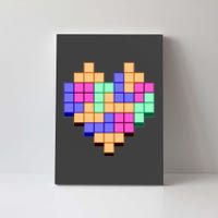 Heart Block Game Valentine's Day Gamer Love Canvas