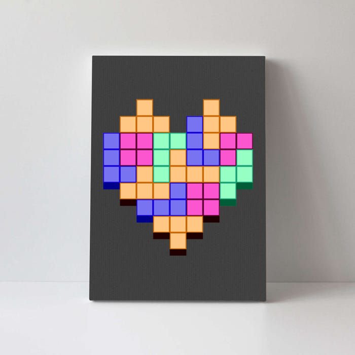 Heart Block Game Valentine's Day Gamer Love Canvas