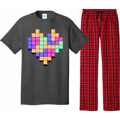 Heart Block Game Valentine's Day Gamer Love Pajama Set