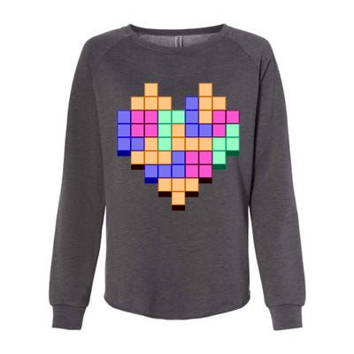 Heart Block Game Valentine's Day Gamer Love Womens California Wash Sweatshirt