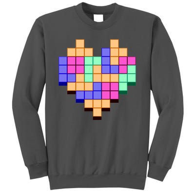 Heart Block Game Valentine's Day Gamer Love Tall Sweatshirt