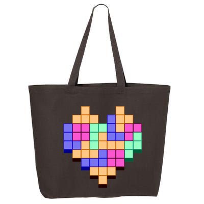 Heart Block Game Valentine's Day Gamer Love 25L Jumbo Tote