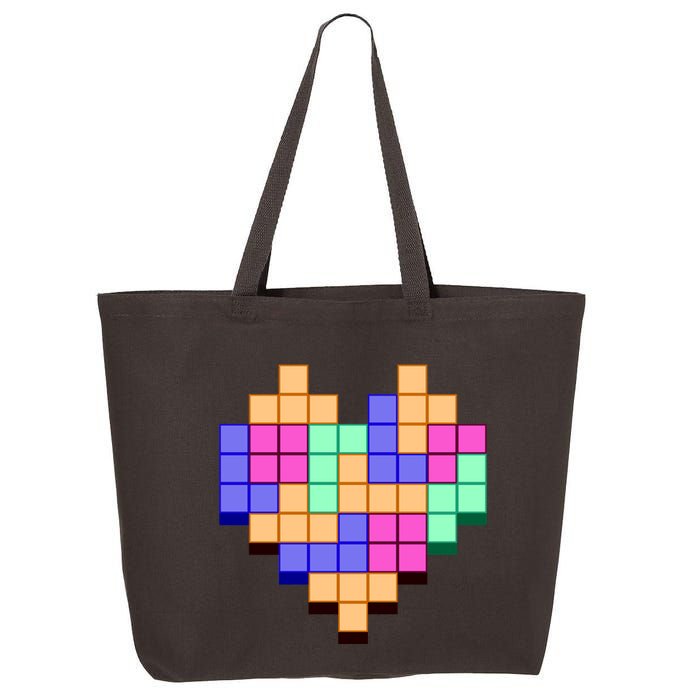 Heart Block Game Valentine's Day Gamer Love 25L Jumbo Tote