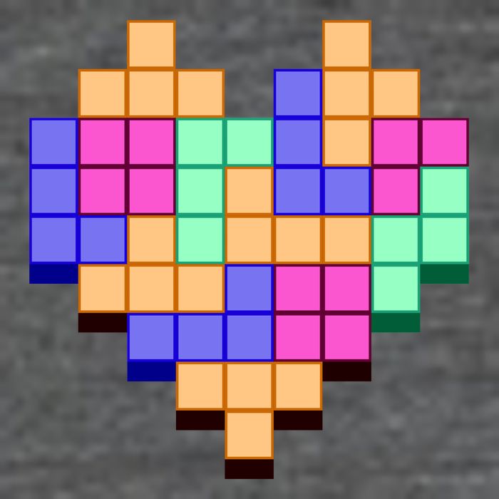 Heart Block Game Valentine's Day Gamer Love 25L Jumbo Tote