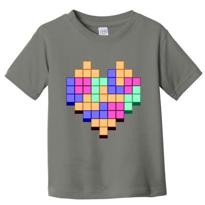 Heart Block Game Valentine's Day Gamer Love Toddler T-Shirt