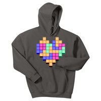 Heart Block Game Valentine's Day Gamer Love Kids Hoodie