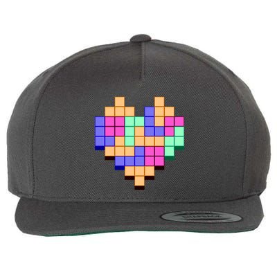 Heart Block Game Valentine's Day Gamer Love Wool Snapback Cap
