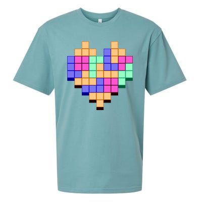 Heart Block Game Valentine's Day Gamer Love Sueded Cloud Jersey T-Shirt