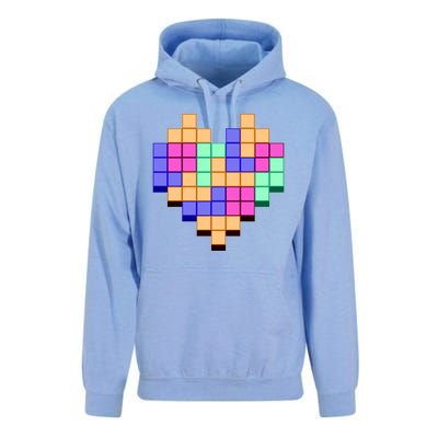 Heart Block Game Valentine's Day Gamer Love Unisex Surf Hoodie