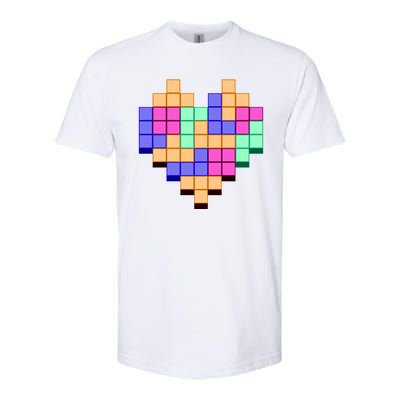 Heart Block Game Valentine's Day Gamer Love Softstyle CVC T-Shirt