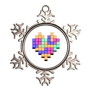 Heart Block Game Valentine's Day Gamer Love Metallic Star Ornament