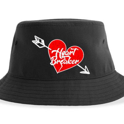 Heart Breaker Valentine's Day Broken Heart Arrow Sustainable Bucket Hat