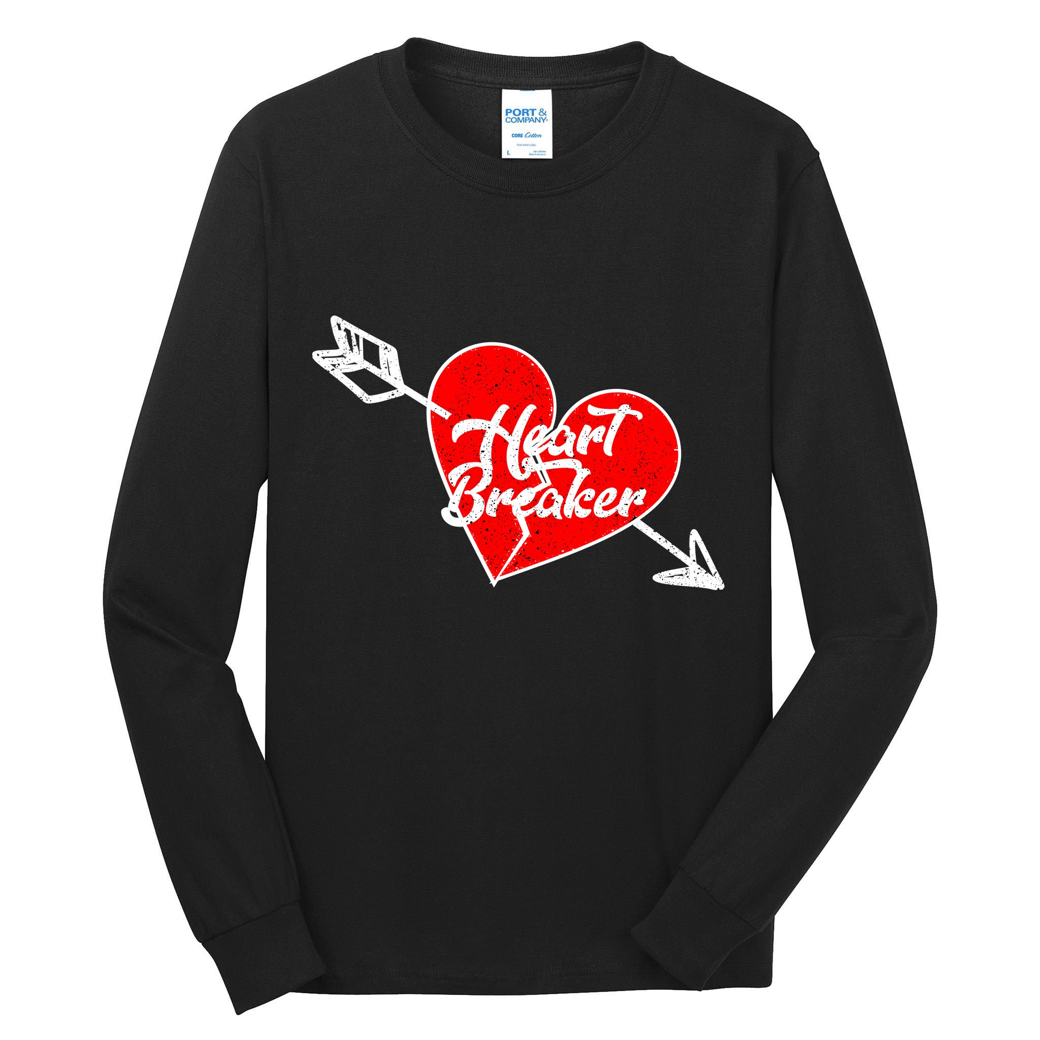 Heart Breaker Valentine's Day Broken Heart Arrow Tall Long Sleeve T-Shirt