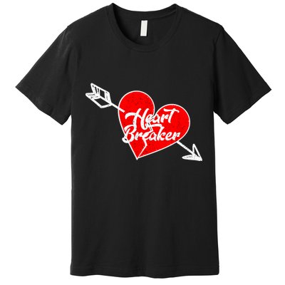 Heart Breaker Valentine's Day Broken Heart Arrow Premium T-Shirt