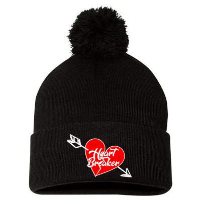 Heart Breaker Valentine's Day Broken Heart Arrow Pom Pom 12in Knit Beanie