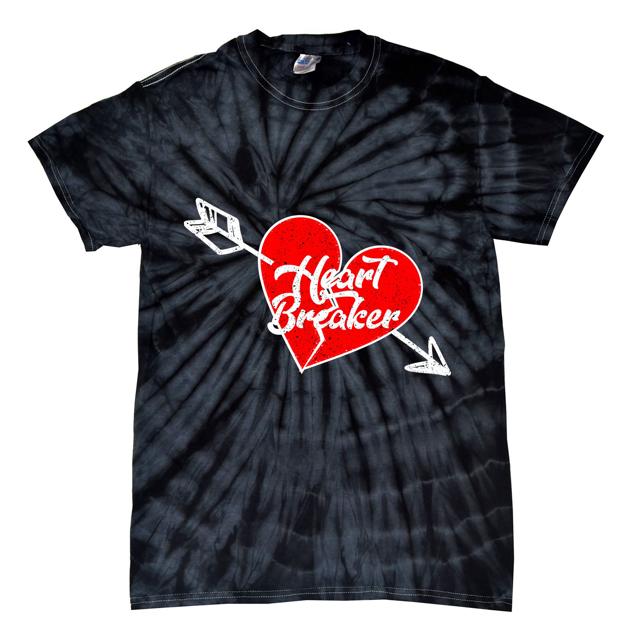 Heart Breaker Valentine's Day Broken Heart Arrow Tie-Dye T-Shirt
