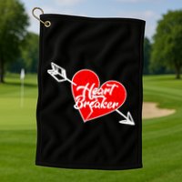 Heart Breaker Valentine's Day Broken Heart Arrow Golf Towel