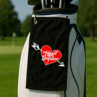 Heart Breaker Valentine's Day Broken Heart Arrow Golf Towel