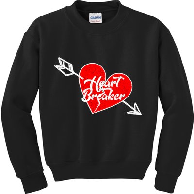 Heart Breaker Valentine's Day Broken Heart Arrow Kids Sweatshirt