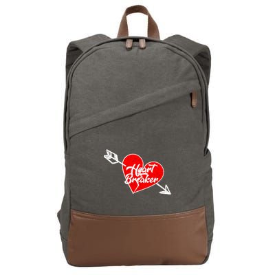 Heart Breaker Valentine's Day Broken Heart Arrow Cotton Canvas Backpack