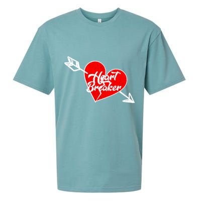 Heart Breaker Valentine's Day Broken Heart Arrow Sueded Cloud Jersey T-Shirt