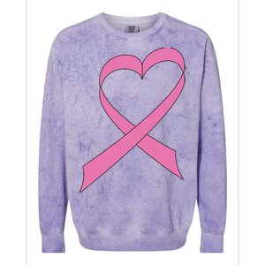 Heart Breast Cancer Ribbon Colorblast Crewneck Sweatshirt