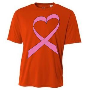 Heart Breast Cancer Ribbon Cooling Performance Crew T-Shirt