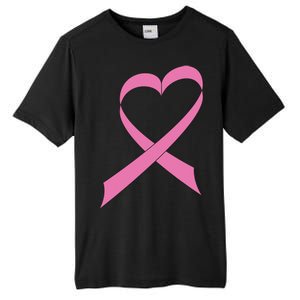 Heart Breast Cancer Ribbon Tall Fusion ChromaSoft Performance T-Shirt