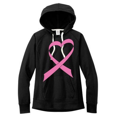 Heart Breast Cancer Ribbon Women's Fleece Hoodie