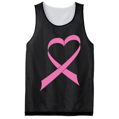 Heart Breast Cancer Ribbon Mesh Reversible Basketball Jersey Tank