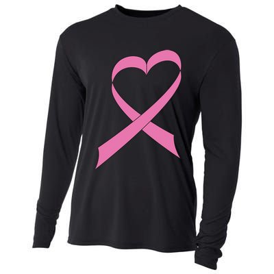 Heart Breast Cancer Ribbon Cooling Performance Long Sleeve Crew