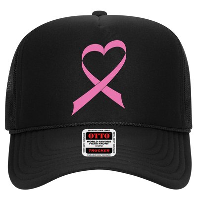 Heart Breast Cancer Ribbon Trucker Hat