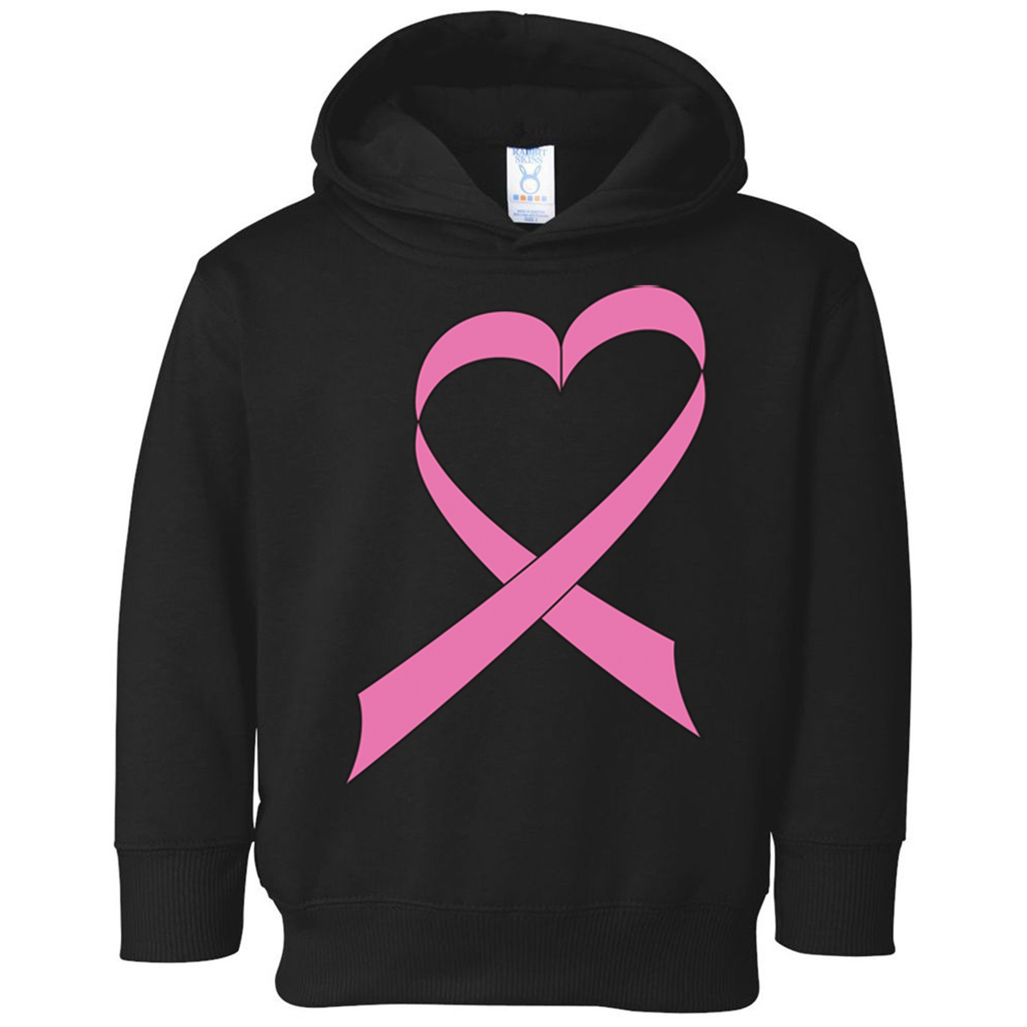 Heart Breast Cancer Ribbon Toddler Hoodie