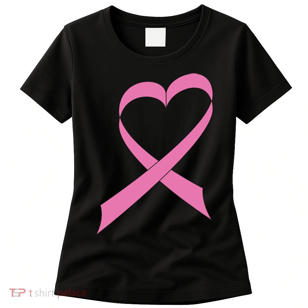 Heart Breast Cancer Ribbon Womens T-Shirt