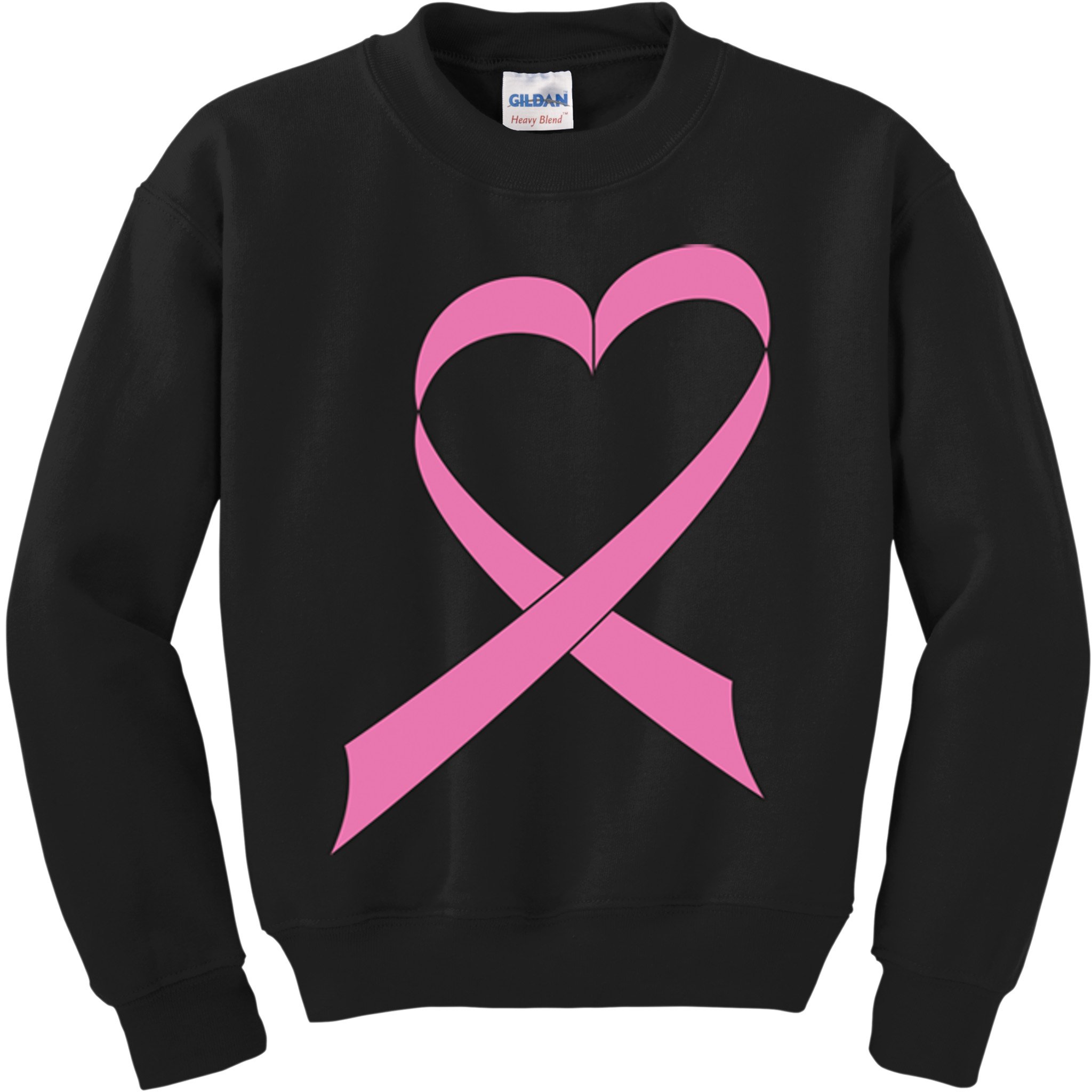 Heart Breast Cancer Ribbon Kids Sweatshirt