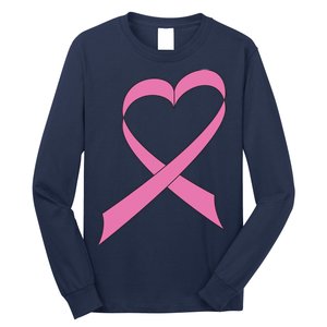 Heart Breast Cancer Ribbon Long Sleeve Shirt