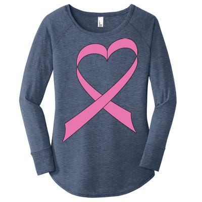 Heart Breast Cancer Ribbon Women's Perfect Tri Tunic Long Sleeve Shirt